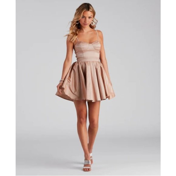 Windsor Zaida Formal Taffeta Skater Dress - Picture 3 of 9